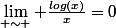 \lim_{+\sim } \frac{log(x)}{x}=0