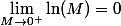 \lim_{M\to0^+}\ln(M)=0