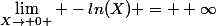 \lim_{X\rightarrow 0+} -ln(X) = +\infty