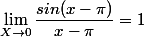 \lim_{X\to0}\dfrac{sin(x-\pi)}{x-\pi}=1