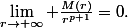 \lim_{r\to+\infty} \frac{M(r)}{r^{p+1}}=0.