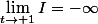 \lim_{t\rightarrow 1}I=-\infty