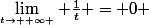 \lim_{t\to +\infty \atop} \frac{1}{t} = 0 