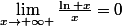 \lim_{x\rightarrow+\infty }\frac{\ln x}{x}=0