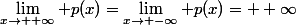 \lim_{x\rightarrow +\infty} p(x)=\lim_{x\rightarrow -\infty} p(x)=+ \infty