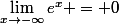 \lim_{x\rightarrow-\infty}e^x = 0