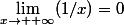 \lim_{x\to +\infty}(1/x)=0