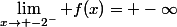 \lim_{x\to -2^-} f(x)= -\infty