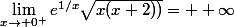 \lim_{x\to 0^{+}}e^{1/x}\sqrt{x(x+2))}= +\infty