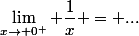 \lim_{x\to 0^+} \dfrac{1}{x} = ...