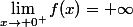 \lim_{x\to 0^+}f(x)=+\infty