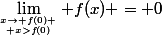 \lim_{x\to f(0) \atop x>f(0)} f(x) = 0