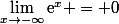 \lim_{x\to-\infty}\text{e}^x = 0
