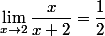 \lim_{x\to2}\dfrac{x}{x+2}=\dfrac{1}{2}