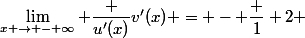 \lim_{x \to - \infty} \dfrac {u'(x)}{v'(x)} = - \dfrac 1 2 