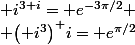 \mathbf i^{3\mathbf i}=\mathbf e^{-3\pi/2}
 \\ \bigl(\mathbf i^3\bigr)^\mathbf i}=\mathbf e^{\pi/2}