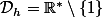 \mathcal{D}_h=\R^*\setminus\{1\}