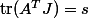 \mathrm{tr}(A^TJ)=s