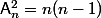 \mathsf{A}^{2}_{n}=n(n-1)