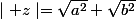 \mid z\mid=\sqrt{a^2}+\sqrt{b^2}