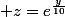 \normalsize z=e^{\frac{y}{10}}