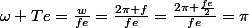 \omega Te=\frac{w}{fe}=\frac{2\pi f}{fe}=\frac{2\pi \frac{fe}{2}}{fe}=\pi