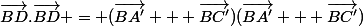 \overrightarrow{BD}.\overrightarrow{BD} = (\overrightarrow{BA'} + \overrightarrow{BC'})(\overrightarrow{BA'} + \overrightarrow{BC'})