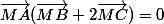 \overrightarrow{MA}(\overrightarrow{MB}+2\overrightarrow{MC})=0