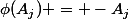 \phi(A_j) = -A_j