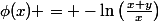 \phi(x) = -\ln\left(\frac{x+y}{x}\right)