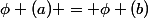 \phi (a) = \phi (b)