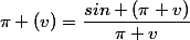 \pi (v)=\dfrac{sin (\pi v)}{\pi v}