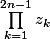 \prod_{k=1}^{2n-1}{z_k}