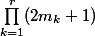 \prod_{k=1}^r(2m_k+1)}