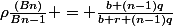 \rho\frac{(Bn)}{Bn-1} = \frac{b+(n-1)q}{b+r+(n-1)q}