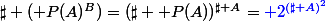 \sharp (\mathfrak P(A)^B)=(\sharp \mathfrak P(A))^{\sharp A}=\blue 2^{(\sharp A)^2}