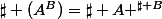 \sharp (A^B)=\sharp A ^{\sharp B}