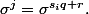 \sigma^j=\sigma^{s_iq+r}.