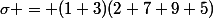 \sigma = (1 3)(2 7 9 5)