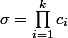 \sigma=\prod_{i=1}^kc_i