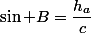 \sin B=\dfrac{h_a}{c}