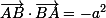 \small\vec{AB}\cdot\vec{BA}=-a^2