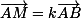 \small\vec{AM}=k\vec{AB}