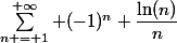 \sum^{+\infty}_{n = 1} (-1)^n \dfrac{\ln(n)}{n}