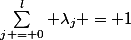 \sum^{l}_{j = 0} \lambda_{j} = 1