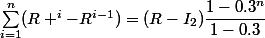 \sum_{i=1}^n(R ^i-R^{i-1})=(R-I_2)\dfrac{1-0.3^n}{1-0.3}