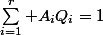\sum_{i=1}^r A_iQ_i=1