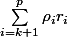 \sum_{i=k+1}^{p}\rho_ir_i