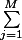 \sum_{j=1}^M