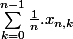 \sum_{k=0}^{n-1}{\frac{1}{n}.x_{n,k}}